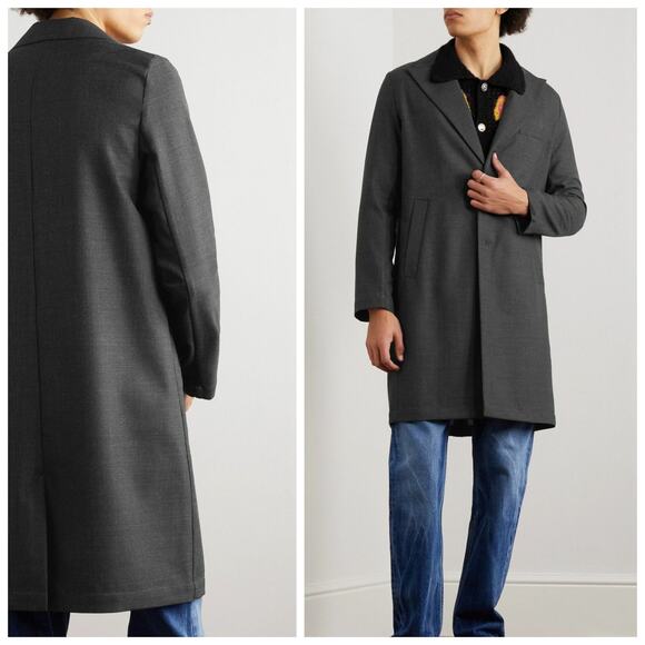 Sefr $450 Zeke Twill Coat in Gray Lightweight Poly wool size Large NWT - Picture 1 of 12